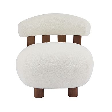 Modern Boucle Fabric Accent Chair by Christopher Knight Home