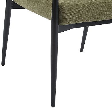 Nora Modern (Set of 2) Fabric Upholstered Dining Armchair with Iron Frame by Christopher Knight Home