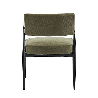 Nora Modern (Set of 2) Fabric Upholstered Dining Armchair with Iron Frame by Christopher Knight Home