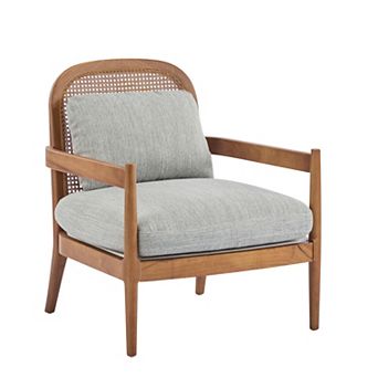 Rowan Mid-Century Armchairs with Rattan Back (Set of 2) by Christopher Knight Home