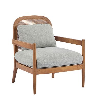 Rowan Mid-Century Armchairs with Rattan Back (Set of 2) by Christopher Knight Home