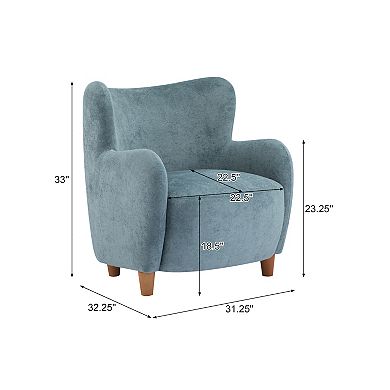 Lucia Velvet Wingback Armchair by Christopher Knight Home