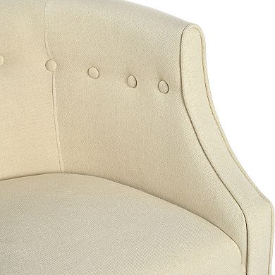 Clara Button-Tufted Fabric Club Chair by Christopher Knight Home