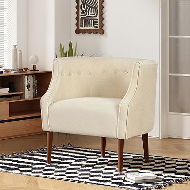 Clara Button-Tufted Fabric Club Chair by Christopher Knight Home