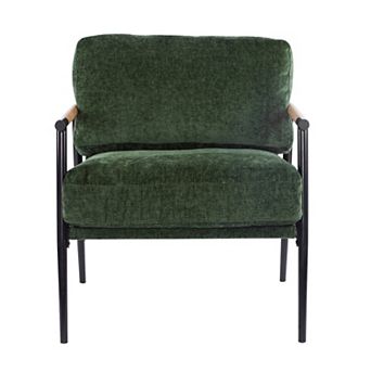 Mina Modern Accent Chair with Wooden Armrests by Christopher Knight Home