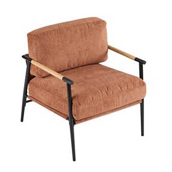 Christopher Knight Home Modern Armchair with Plush Cushions & Minimalist Metal Frame