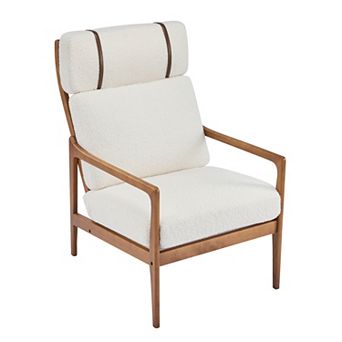 Celia Mid-Century Walnut Armchair with Cushions by Christopher Knight Home
