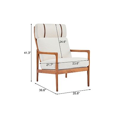 Celia Mid-Century Walnut Armchair with Cushions by Christopher Knight Home