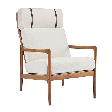 Celia Mid-Century Walnut Armchair with Cushions by Christopher Knight Home