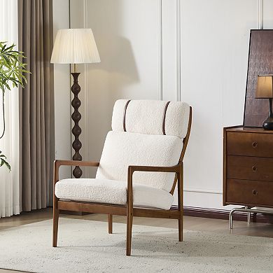 Celia Mid-Century Walnut Armchair with Cushions by Christopher Knight Home