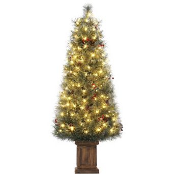 4.5FT Christmas Tree Pre-Lit Artificial Tree 108 Warm LED Light