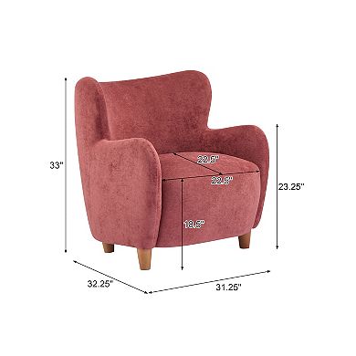 Lucia Velvet Wingback Armchair by Christopher Knight Home