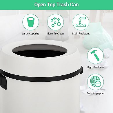 17 Gallon (65L) White Open-Top Trash Can​