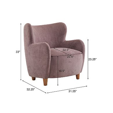 Lucia Velvet Wingback Armchair by Christopher Knight Home