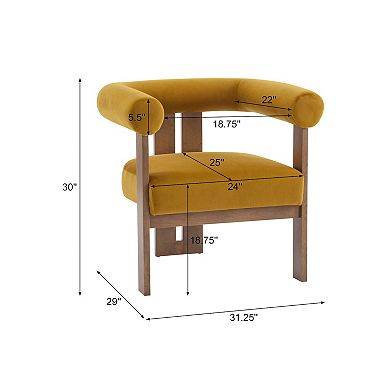 Brielle Round Arm Velvet Accent Chair by Christopher Knight Home