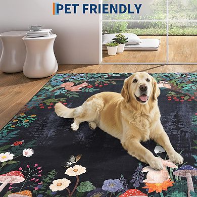 Garvee Fairy Tale Area Rug Ultra Thin & Soft Machine Washable Non Slip Rug for Kids' Room Nursery