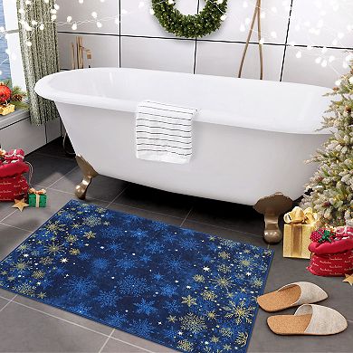 Seoria Non-Slip Snowflakes Doormat, Merry Christmas Mat for Indoor Outdoor Front Door & Entryway