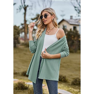 Women's Long Sleeve Cardigan Casual Lightweight Knit Open Front Fashion Outfits