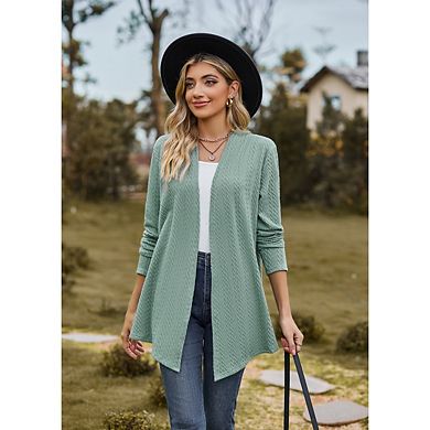 Women's Long Sleeve Cardigan Casual Lightweight Knit Open Front Fashion Outfits