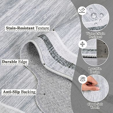 Garvee Modern Solid Color Area Rug Ultra Thin Non Slip Washable Floor Mat for Living Room Kitchen