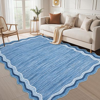 Garvee Modern Solid Color Area Rug Ultra Thin Non Slip Washable Floor Mat for Living Room Kitchen