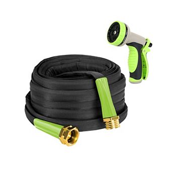 50FT Garden Hose Free Lightweight with 10-Pattern Nozzle & Storage Bag