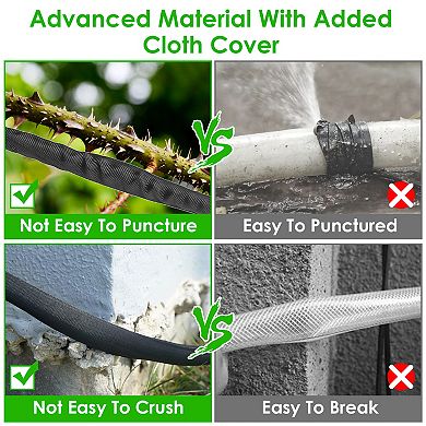 50FT Garden Hose Free Lightweight with 10-Pattern Nozzle & Storage Bag