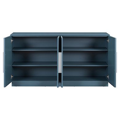 Whisen Retro 4-door Sideboard with Adjustable Shelves and Silver Handles