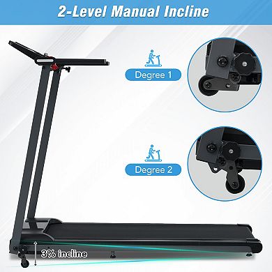 Whisen 2.5HP Folding Walking Pad Treadmill with Incline, Fitness Tracking Display