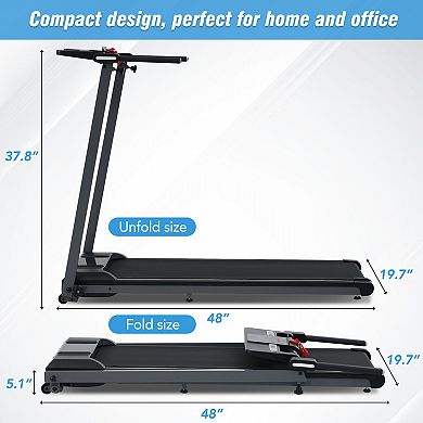 Whisen 2.5HP Folding Walking Pad Treadmill with Incline, Fitness Tracking Display