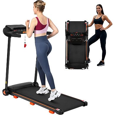 Whisen 2.5HP Quiet Folding Treadmill with Heart Rate Sensor, USB Charge Station, Bluetooth Speaker