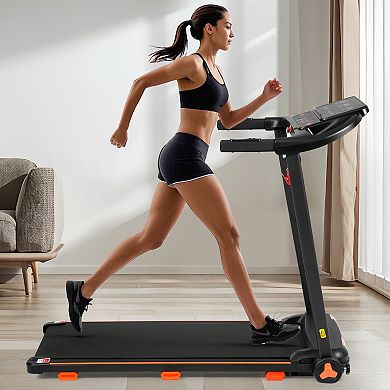 Whisen 2.5HP Quiet Folding Treadmill with Heart Rate Sensor, USB Charge Station, Bluetooth Speaker