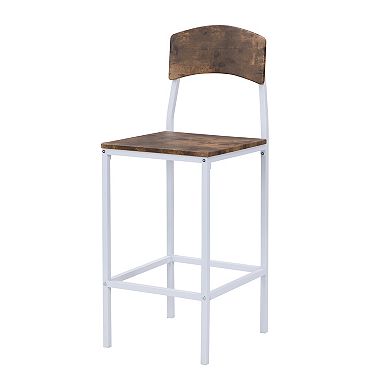 Whisen 5-piece Metal Counter Height Extendable Drop Leaf Dining Table Set with Dining Chairs for 4