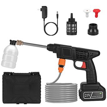 Cordless 400PSI Portable Pressure Washer with 0°/40° Nozzles, Foam Bottle & Filter