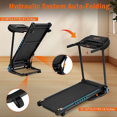 Whisen 3.0 HP Hydraulic System Auto-Folding Treadmill with TypeC & USB Charge, Bluetooth Speaker