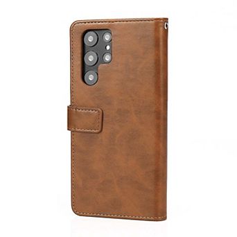 SAHARA - Indy Series Genuine Leather Wallet Case - Samsung Galaxy S23 Ultra