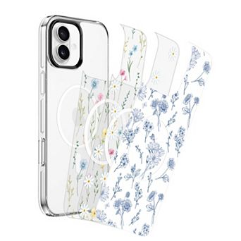 SAHARA - Inspire Series with Swappable Floral Designs Case - Apple iPhone 16 Plus