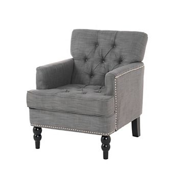 Fairmont Tufted Fabric Club Chair with Nailhead Trim by Christopher Knight Home