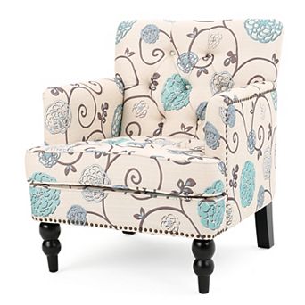 Fairmont Tufted Fabric Club Chair with Nailhead Trim by Christopher Knight Home