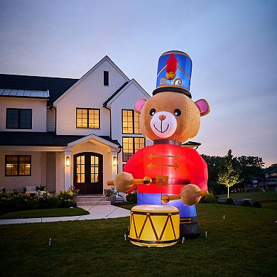 15' Animated Drummer Bear