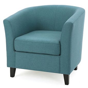 Lomridge Fabric Upholstered Club Chair with Flared Tub Design by Christopher Knight Home