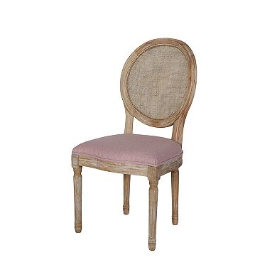 Epworth Wooden Dining Chair with Wicker and Fabric Seating (Set of 2) by Christopher Knight Home