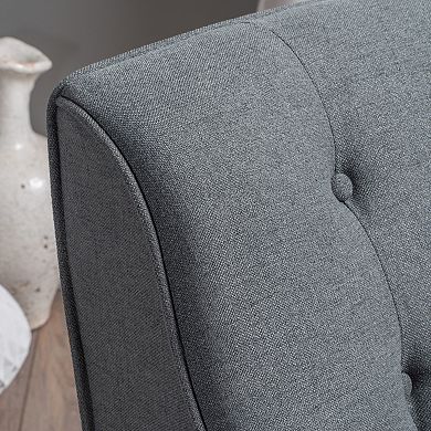 Rowen Mid-Century Fabric Arm Chair in Charcoal by Christopher Knight Home