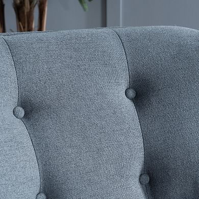 Rowen Mid-Century Fabric Arm Chair in Charcoal by Christopher Knight Home