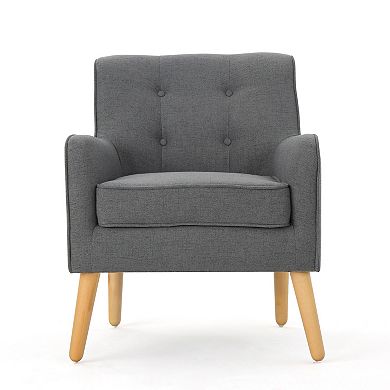 Rowen Mid-Century Fabric Arm Chair in Charcoal by Christopher Knight Home