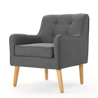 Rowen Mid-Century Fabric Arm Chair in Charcoal by Christopher Knight Home