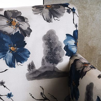 Harrison Floral Tufted Fabric Club Chair in Multicolor by Christopher Knight Home