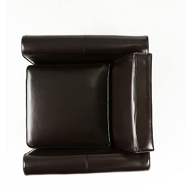Ashridge Modern Faux Leather Upholstered Club Chair with Rolled Armrests by Christopher Knight Home