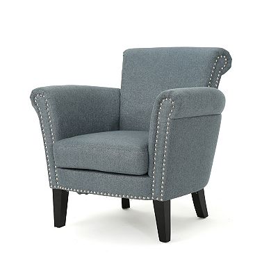 Alden Fabric Club Chair in Navy Blue by Christopher Knight Home