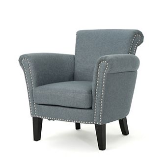 Alden Fabric Club Chair in Navy Blue by Christopher Knight Home
